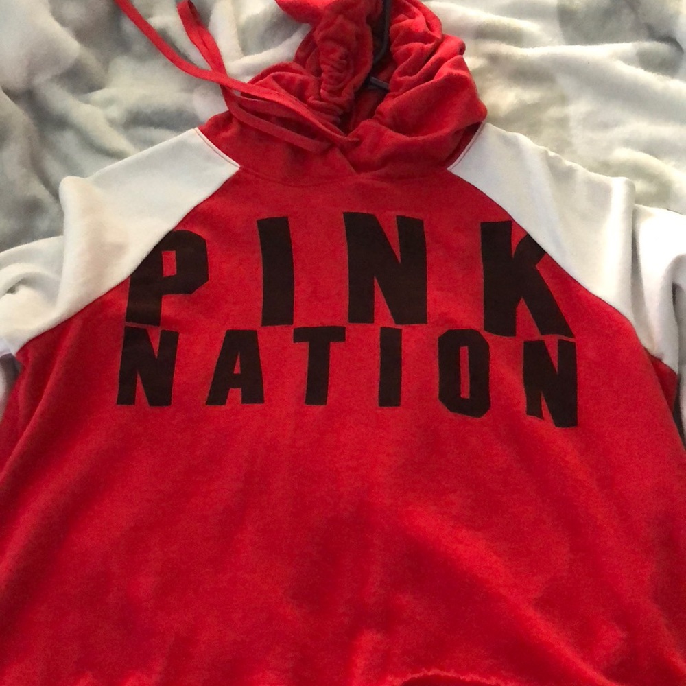 PINK VS  CROP HOODIE